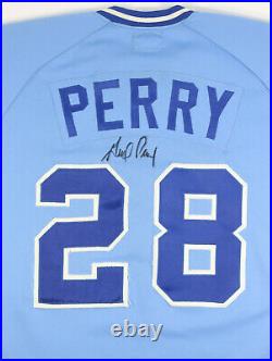 1985 Gerald Perry Game Used Atlanta Braves Vintage Powder Blue Jersey