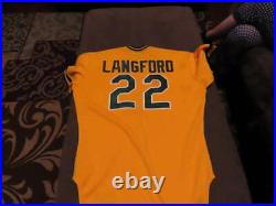 1985 Rick Langford Oakland Athletics A's #22 Used Road Jersey