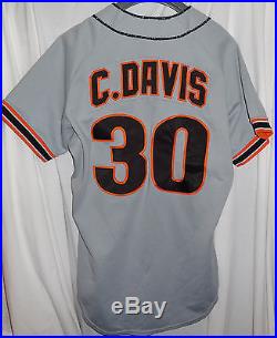1985 San Francisco Giants CHILI DAVIS Game Used Worn MLB Baseball Jersey