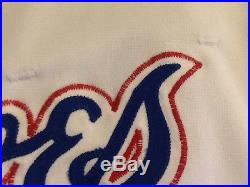 1986 Game worn, game used Atlanta Braves home white jersey, #52
