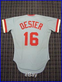 1986 Ron Oester Game Used Cincinnati Reds Jersey