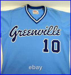 1987-88 Greenville Braves Bryan Farmer #10 Game Used Blue Jersey 40 DP11931