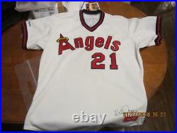 1987 Los Angeles California Angels Wally Joyner game used Jersey signed