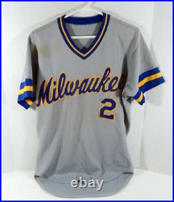 1987 Milwaukee Brewers Edgar Diaz #2 Game Used Grey Jersey