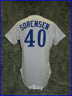 1987 Montreal Expos, vintage game used / worn, home jersey. Lary Sorenson