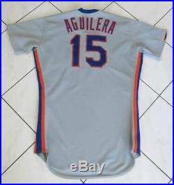1987 Rick Aguilera New York Mets Game Used / Worn Autographed Gray Road Jersey