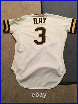 1987 Set 1 Johnny Ray Pittsburgh Pirates Game Used Baseball Jersey Mlb