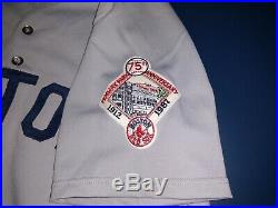 1987 Steve Crawford game worn used Boston Red Sox jersey withFenway 75th patch