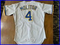 1988-92 Paul Molitor Brewers Game Used & Signed Baseball Jersey -MEARS LOA