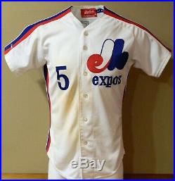 1988 Johnny Paredes Game Worn Montreal Expos Home Jersey #5 Rawlings