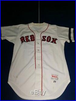 1989-90 Ellis Burks Red Sox game worn used jersey