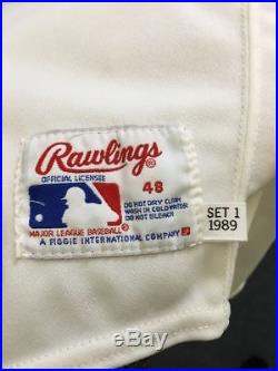 1989 Bert Blyleven California Angles Game Used Baseball Jersey With Mears COA