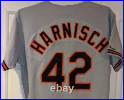 1989 Pete Harnisch Baltimore Orioles game used road jersey