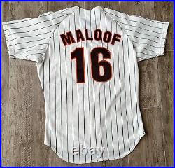 1990 Game Used San Diego Padres Home White Pinstriped Baseball #16 Jersey-Maloof