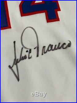 1990 Julio Franco Texas Rangers Game-Used & Autographed Home Jersey