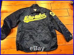 1990 MILWAUKEE BREWERS STARTER Game-Worn Jacket XL SATIN-LIKE VINTAGE