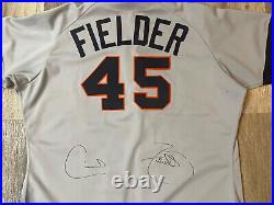 1991 Cecil Fielder Detroit Tigers Road Signed Game Used Worn Jersey Jsa