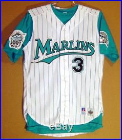 1993 FLORIDA MARLINS CARL EVERETT White Pinstripe GAME WORN ALTERNATE MLB JERSEY