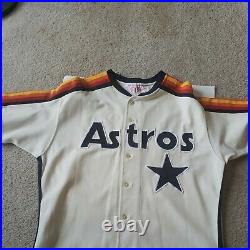 1993 Houston Astros Rainbow Tom Edens Game Used Cream Goodman and Sons Jersey