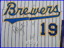 1993 Robin Yount Game Worn Used Signed Milwaukee Brewers Jersey Framed 3000 Hits