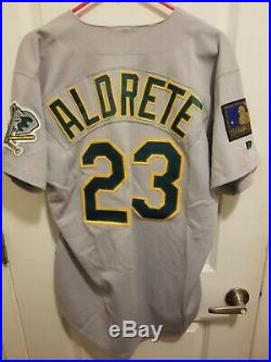 1994 Game Worn Russell Mike Aldrete Oakland Athletics Jersey Size 44
