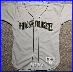 1995 Al Reyes Milwaukee Brewers game used road gray jersey