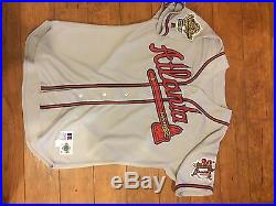 1995 Chipper Jones Atlanta Braves World Series Game Worn Used Road Jersey