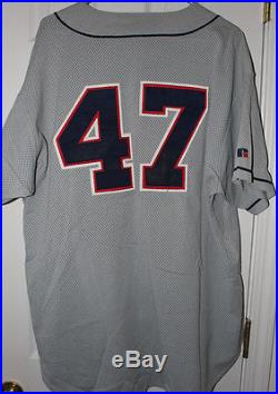 1995 Lee Smith California Angels Game Used Baseball Jersey, Russell Ath. SZ 50