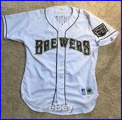 1996 Ricky Bones Vintage Milwaukee Brewers game used Worn Jersey LOA