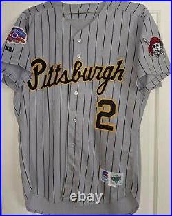 1997 Angel Encarnacion Pittsburgh Pirates game used jersey- JR and logo patches