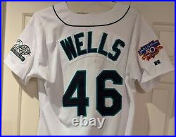 1997 Bob Wells Seattle Mariners game used jersey JR and 20th Anniv. Patches