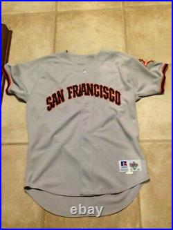 1997 Game Worn Used Damon Berryhill San Francisco Giants Road Grey Jersey 46
