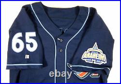 1998 Anaheim Angels Mike Holtz #65 Game Used Navy Jersey