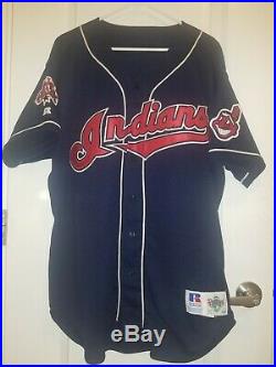 1998 Game Worn/Issued Russell Cleveland Indians Jeff Datz Jersey Size 50 2 Patch