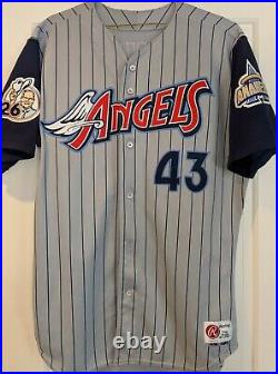 1999 Al Levine Anaheim Angels game used/worn jersey Gene Autry 26th man patch