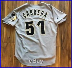 1999 Game Used Houston Astros Road Jersey #51 Jose Cabrera Size 48