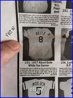 2 Albert Belle Signed Game Worn White Sox Jerseys (first Home Game & Green Game)