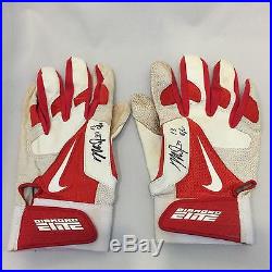 2 Mike Trout 2013 Game Used Signed Batting Gloves JSA With Trout Letter