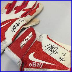 2 Mike Trout 2013 Game Used Signed Batting Gloves JSA With Trout Letter