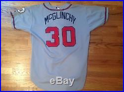 2001 Atlanta Braves Game Worn Used Jersey McGlinchy Sz48 Eddie Matthews 41 Patch