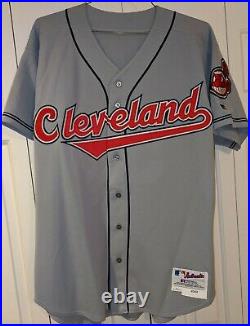 2002 David Maurer Cleveland Indians game used road jersey