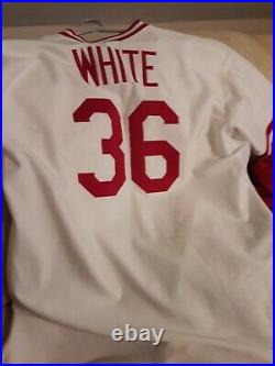 2002 Gabe White Cincinnati Reds TBTC 1980s Retro Game Used Worn Jersey