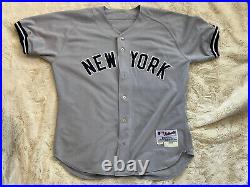 2002 Jorge Posada Game Worn Used New York Yankees Road Jersey LOA SEE DETAILS