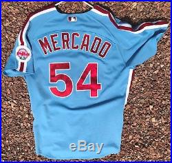 2002 Phillies Turn Back the Clock Hector Mercado Game Worn / Used Jersey LOA