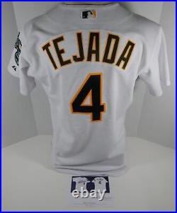 2003 Oakland Athletics Miguel Tejada #4 Team Issued White Jersey DP06202