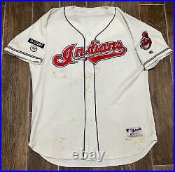 2003 Russell Ricardo Rodriguez Cleveland Indians Game Used Worn Jersey sz 52 vtg