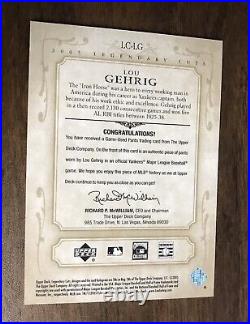 2004 4/15 Gehrigs Jersey #4 Legendary Cuts Lou Gehrig Pants Swatch NY Yankees