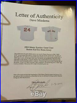 2004 Manny Ramirez Boston Red Sox Game Used Home Jersey -Championship Year LOA