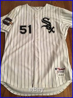 2005 World Series Chicago White Sox Game Used Jersey Luis Vizcaíno Shows Use