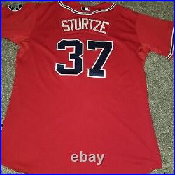 2007 Game Issued Majestic Atlanta Braves Tanyon Sturtz Red Alt Jersey Size 52